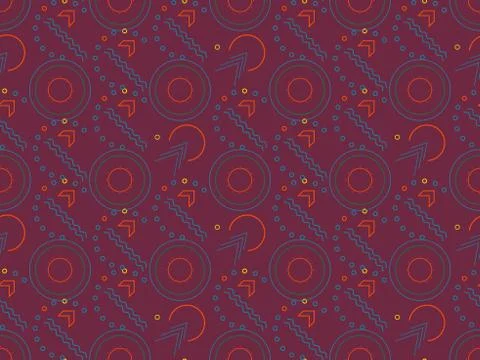 Bright colors of seamless pattern with  zigzag and  abstraction. Stock Illustration