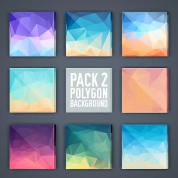 Bright colors set polygonal backgrounds concept. Vector illustration design Stock Illustration
