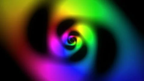 Bright colors swirl in a circular pattern on a dark background Stock Illustration