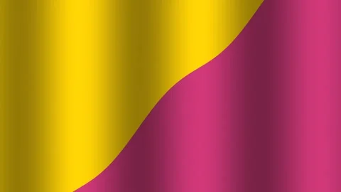 Bright colors wave in fabric patterns with yellow and pink Stock Footage 338167234