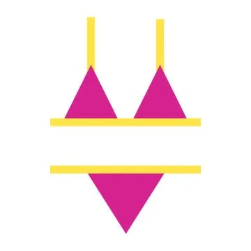 Bright coloured bikini icon. Stock Illustration