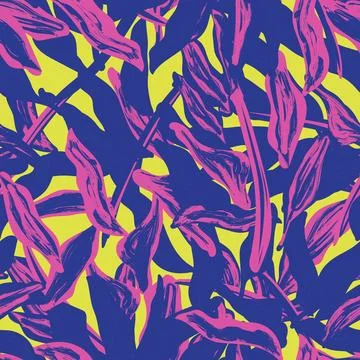 Bright Colourful abstract Leaf seamless pattern design Illustrazione stock