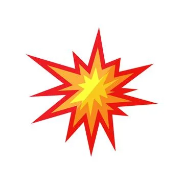 Bright comic book explosion burst visual effect Stock Illustration