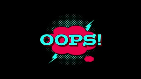 Bright comic-book splash screen  OOPS! For credits, inserts, and humorous ads 4K Video stock 333397016