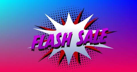 Bright comic-style Flash Sale banner with vibrant colors and dynamic design Stock Illustration