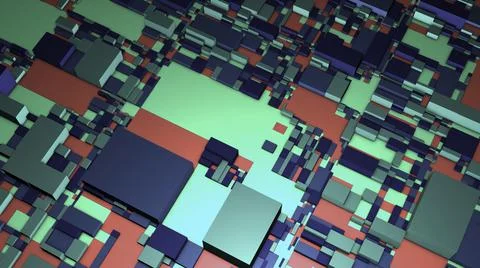 A bright composition of rectangles of different sizes.Motion.Multi-colored Illustrazione stock