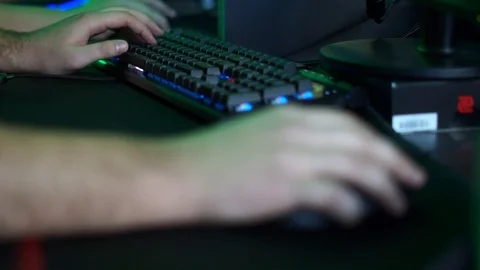 Bright computer keyboard with color LED backlight 動画素材 99548143