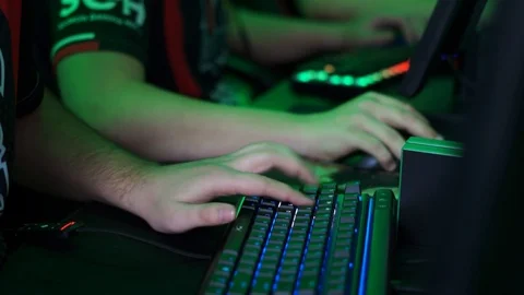 Bright computer keyboard with color LED backlight 動画素材 99548423