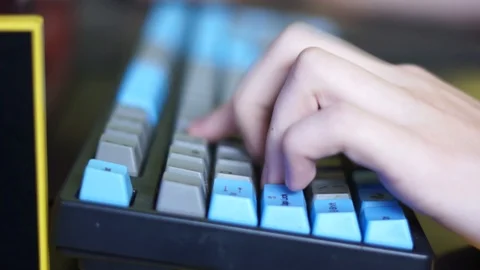 Bright computer keyboard with color LED backlight 動画素材 99548424