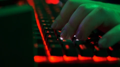 Bright computer keyboard with color LED backlight 動画素材 99548619