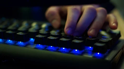 Bright computer keyboard with color LED backlight 動画素材 99548711