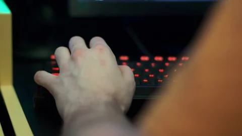 Bright computer keyboard with color LED backlight 動画素材 99549516
