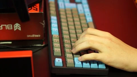 Bright computer keyboard with color LED backlight 動画素材 99549517