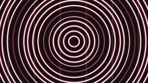Bright concentric circles create a pattern in dark space Stock Footage 339453213