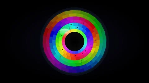 Bright concentric circles on a dark background intrigue Stock Footage 337073355
