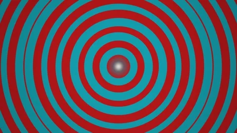 Bright concentric circles with red and blue patterns on a Stock Footage 339515436