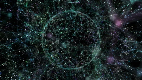 Bright connections forming a network over planet. Sphere, globe and space in the Stock Footage 120146172