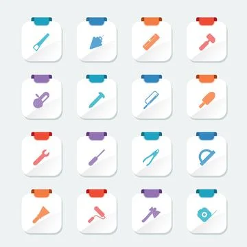 Bright Construction and Building Tools icons Ilustración de archivo