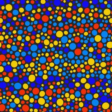 Bright contrast colored circles background, seamless pattern. Vector simple r Illustrazione stock