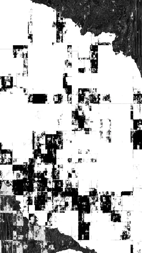 Bright contrast digital corruption texture pixel blocks, lines, broken signal Stock Footage 333910224