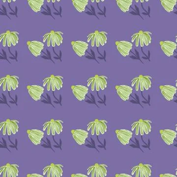 Bright contrast seamless stylized pattern with little flower silhouettes. Lig Stock Illustration