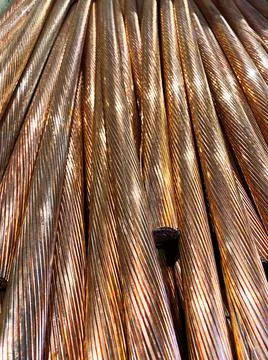 Bright copper wire ready to be recycled Stock Photos