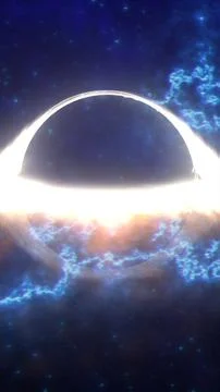 Bright cosmic energy ring with explosive light band in deep space, illustra.. Stock Illustration