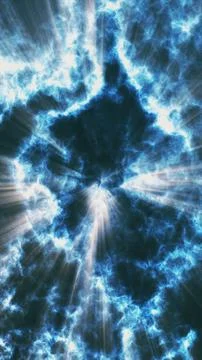 Bright cosmic explosion with blue energy rays radiating Stock Illustration