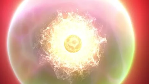 Bright cosmic explosion with a glowing orb at center Stock Illustration