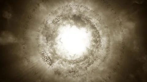 Bright cosmic nuclear explosion, nuclear blast, big bang, birth of the universe, Stock Footage 241133316