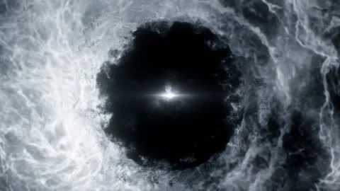 Bright cosmic spiral object with dark matter at the center, 4k, Видео 241705256