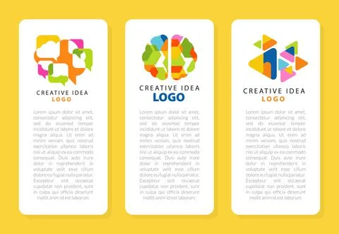 Bright Creative Idea Vertical Card with Text Sample Vector Template Stock Illustration