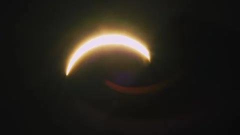 Bright Crescent Sun During Dramatic Partial Solar Eclipse Stock Footage 344012501
