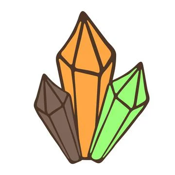 Bright crystal gem group Stock Illustration