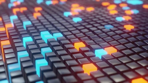 Bright cubes on a dark background Video stock 164299752