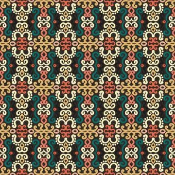 Bright Curly Pattern on Dark Background Stock Illustration