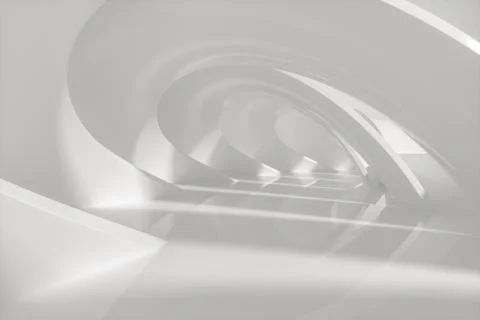 Bright curve architectural structure, 3d rendering. Illustrazione stock
