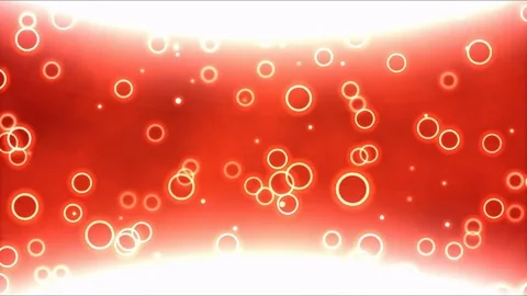 Bright Curved Background Animation with Bubbles - Loop Red Stock Footage 83591008