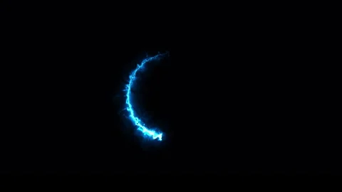 Bright Cyan Energy Circle Loading Loop On Black Background Stock Footage 319566920