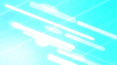 Bright cyan gradient with glowing diagonal bars and circles, Seamless Loop Stock Footage 341858362