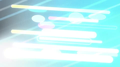 Bright cyan gradient with glowing rounded light bars and circles, Seamless Loop Stock Footage 341858450