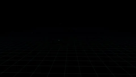 Bright Cyan Luminous Perspective Grid with Floating Soft Focus Particles an.. Видео 345981549