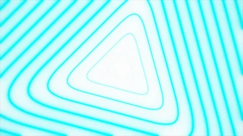 Bright Cyan Neon Geometric Triangle Tunnel Infinite Zoom Background 動画素材 337994139
