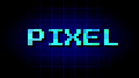 Bright Cyan Pixel Font PIXEL Retro Game Style Text Stock Footage 337390832