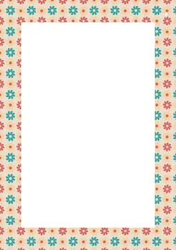 Bright daisy border frame vector illustration for creative and printable de.. Illustrazione stock