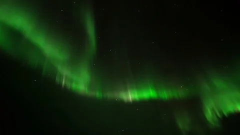 Bright Dancing Curtain of Aurora  Shot in REAL TIME - No time lapse Stock Footage 69852638