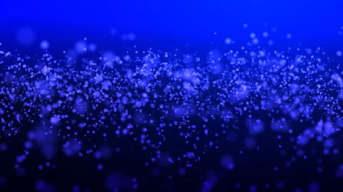 Bright dark blue background with flying transparent particles. A festive Stock Footage 170019993