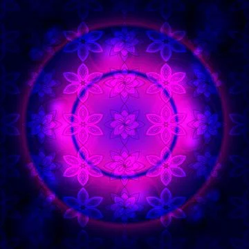 Bright dark purple background image of violet flowers Stock Illustration