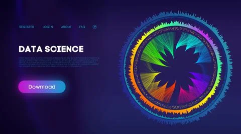 Bright Data Science Circular Visualization Stock Illustration