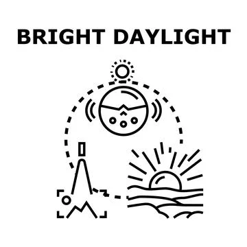 Bright daylight sensor capturing scenic sunrise light Stock Illustration